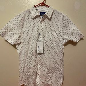 Apt9 Martini Glass Short Sleeve Button Down Small slim New with tags